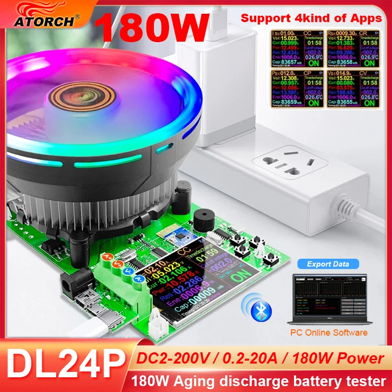 DL24/P Color USB Tester Electronic Load Lithium Battery Capacity Monitor