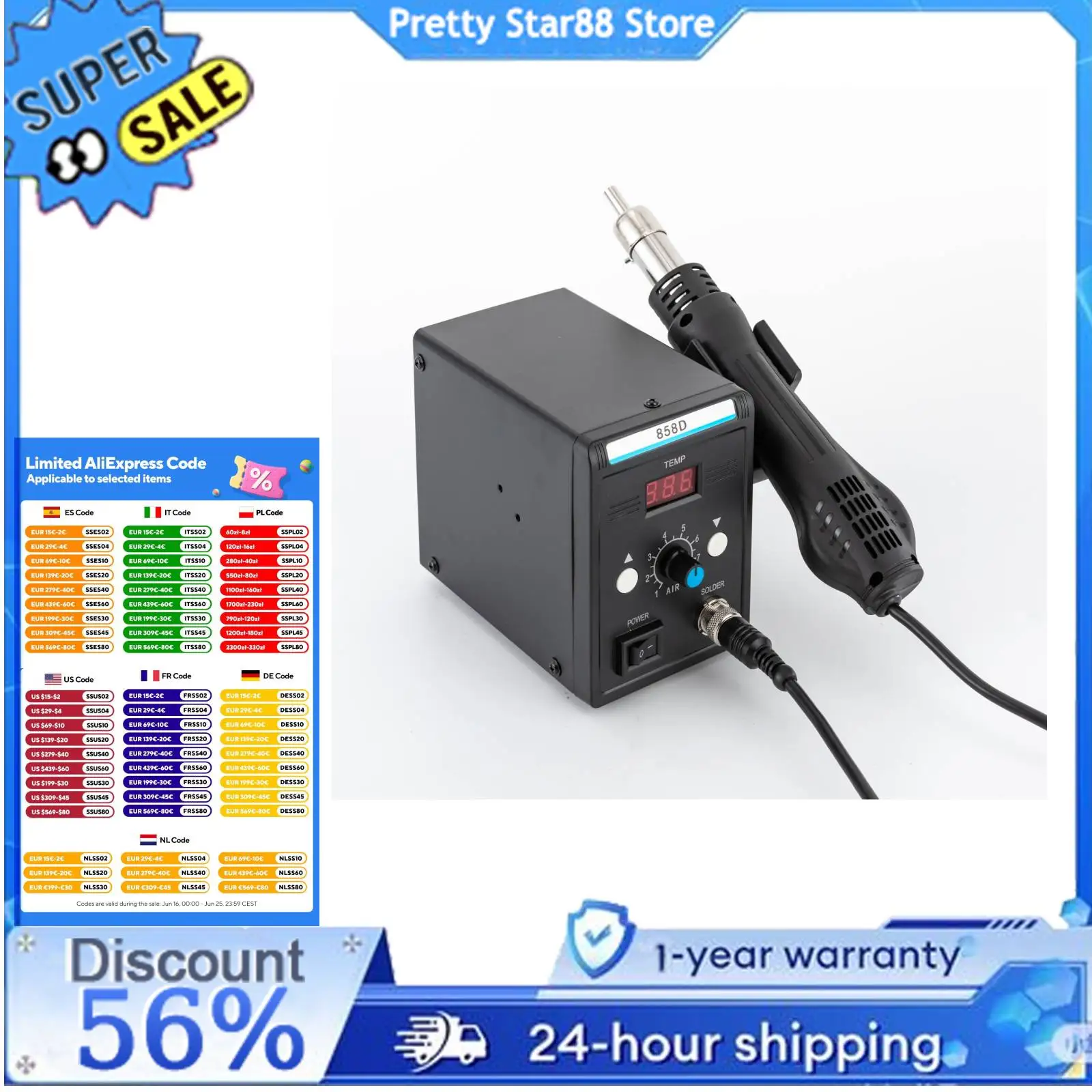 700W Hot Air Rework SMD Soldering Station
