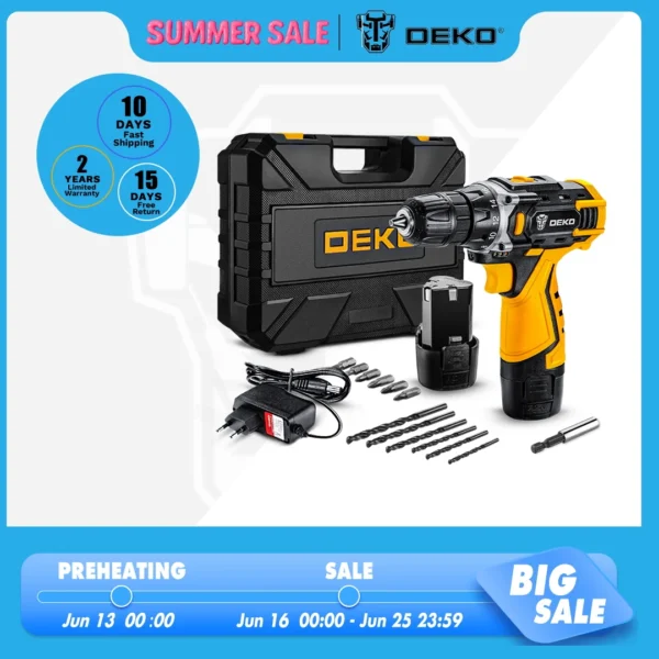 DEKO 20V Cordless Electric Drill