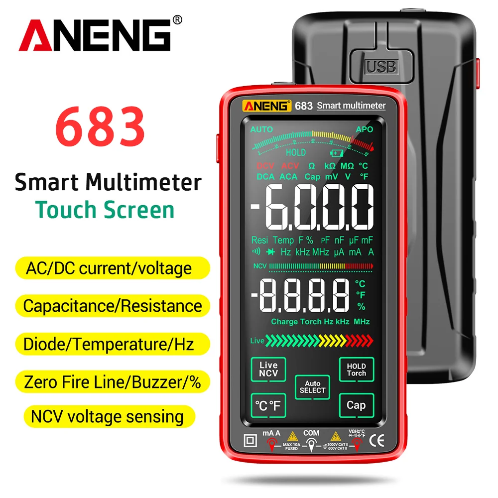 ANENG 683 Smart Multimeter High-end Multimeter Touch 6000 Counts