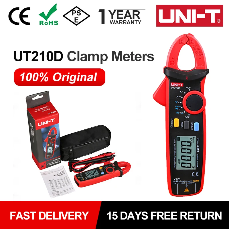 Clamp Meter Digital UT210E Mini Clamp Multimeter